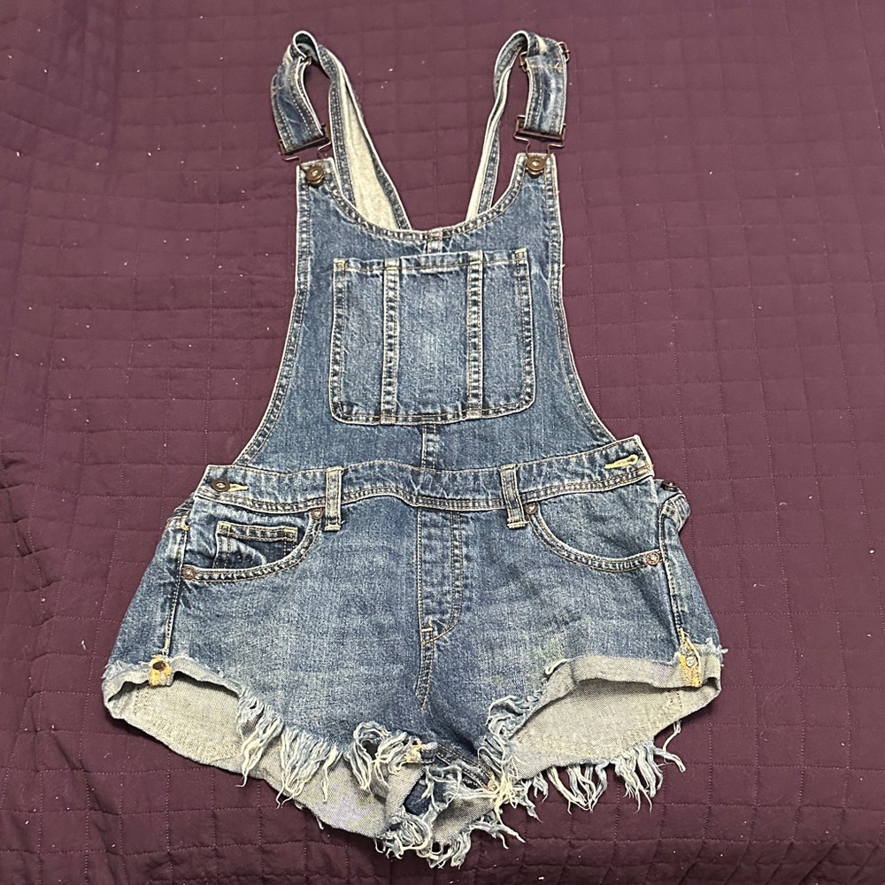 We The Free Blue Denim Overalls